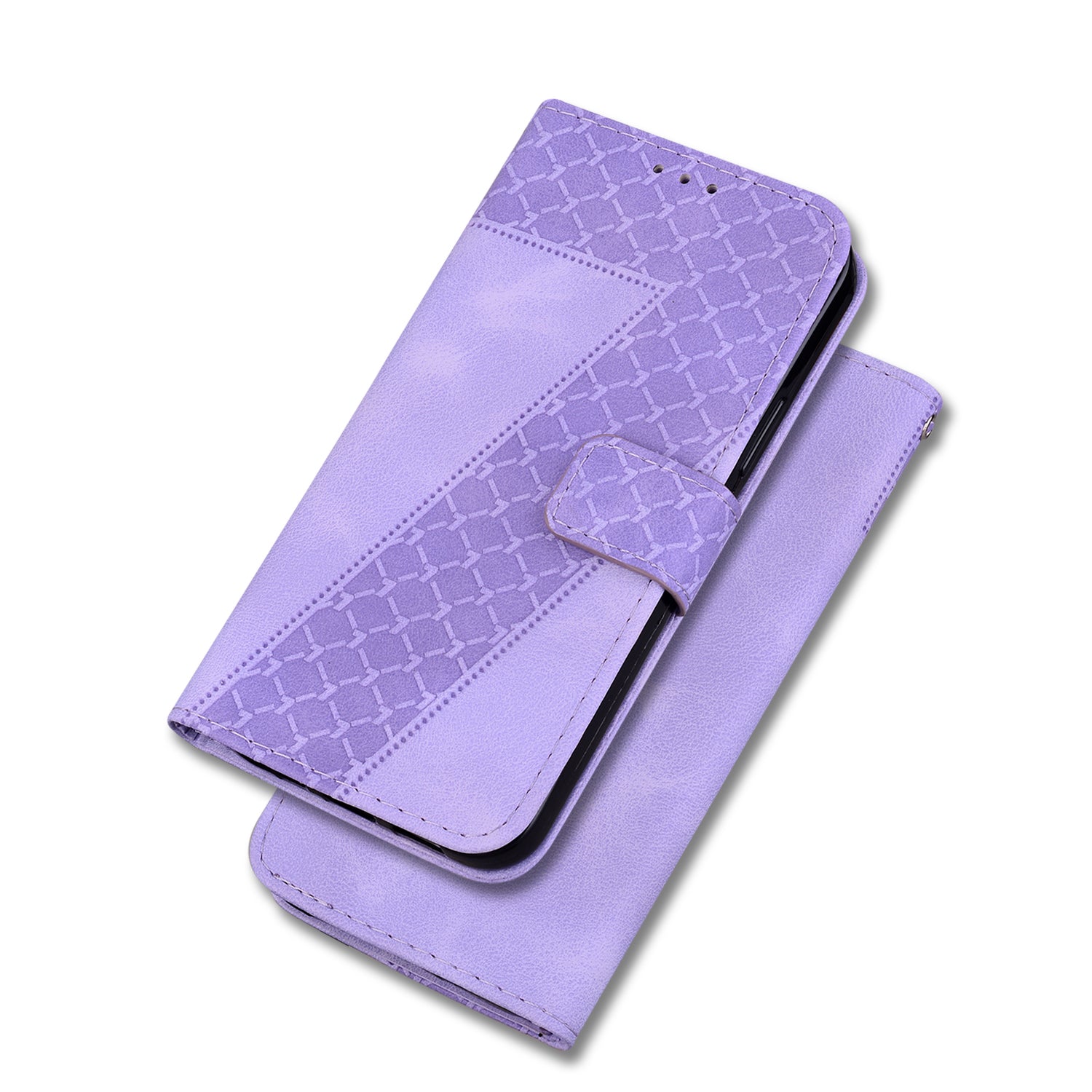 Wallet Stand Cell Phone Cover for OnePlus 11 5G , 7-Shape Imprinted PU Leather Phone Case - Purple