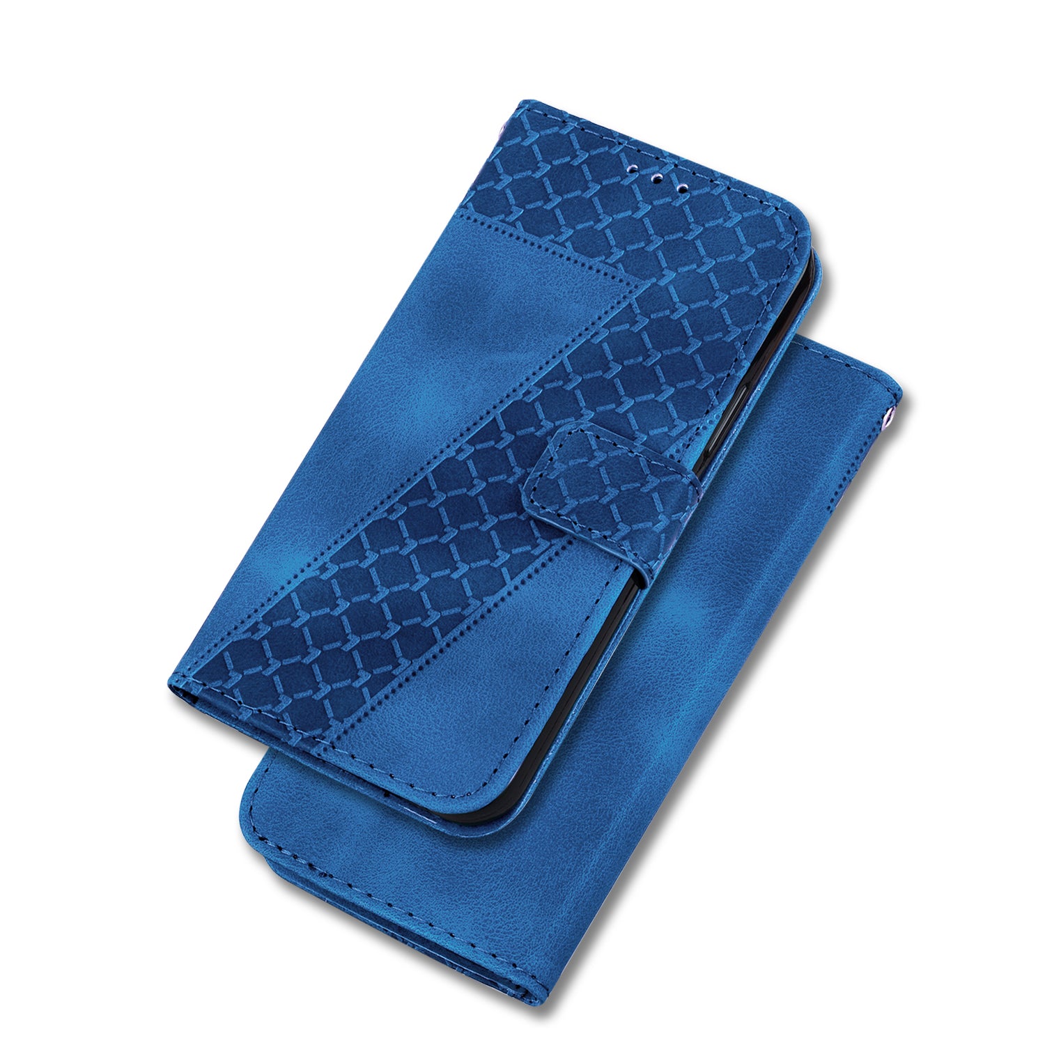 Wallet Stand Cell Phone Cover for OnePlus 11 5G , 7-Shape Imprinted PU Leather Phone Case - Dark Blue