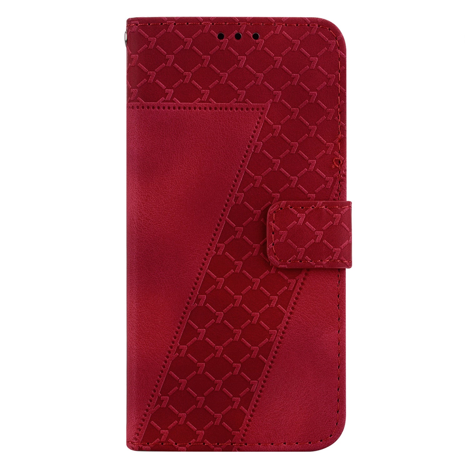 Wallet Stand Cell Phone Cover for OnePlus 11 5G , 7-Shape Imprinted PU Leather Phone Case - Red