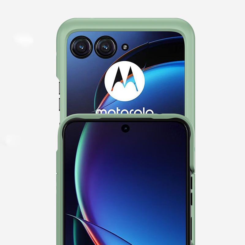 Uniqkart for Motorola Razr 40 Ultra 5G Skin-touch Phone Case Anti-Scratch Hard PC Cover with Metal Ring Holder - Dark Blue