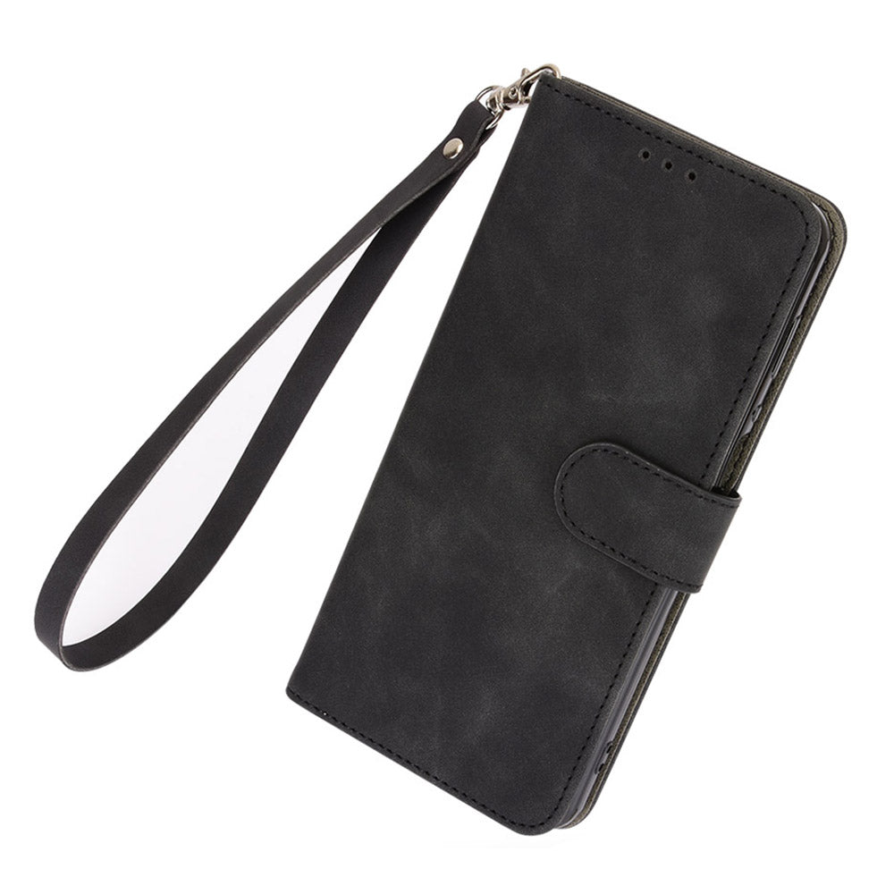 Wallet Phone Cover for iPhone 15 Pro , Skin-touch PU Leather Stand Cell Phone Case - Black