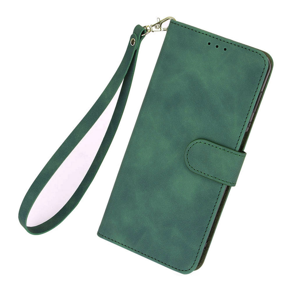 Wallet Phone Cover for iPhone 15 Pro , Skin-touch PU Leather Stand Cell Phone Case - Green