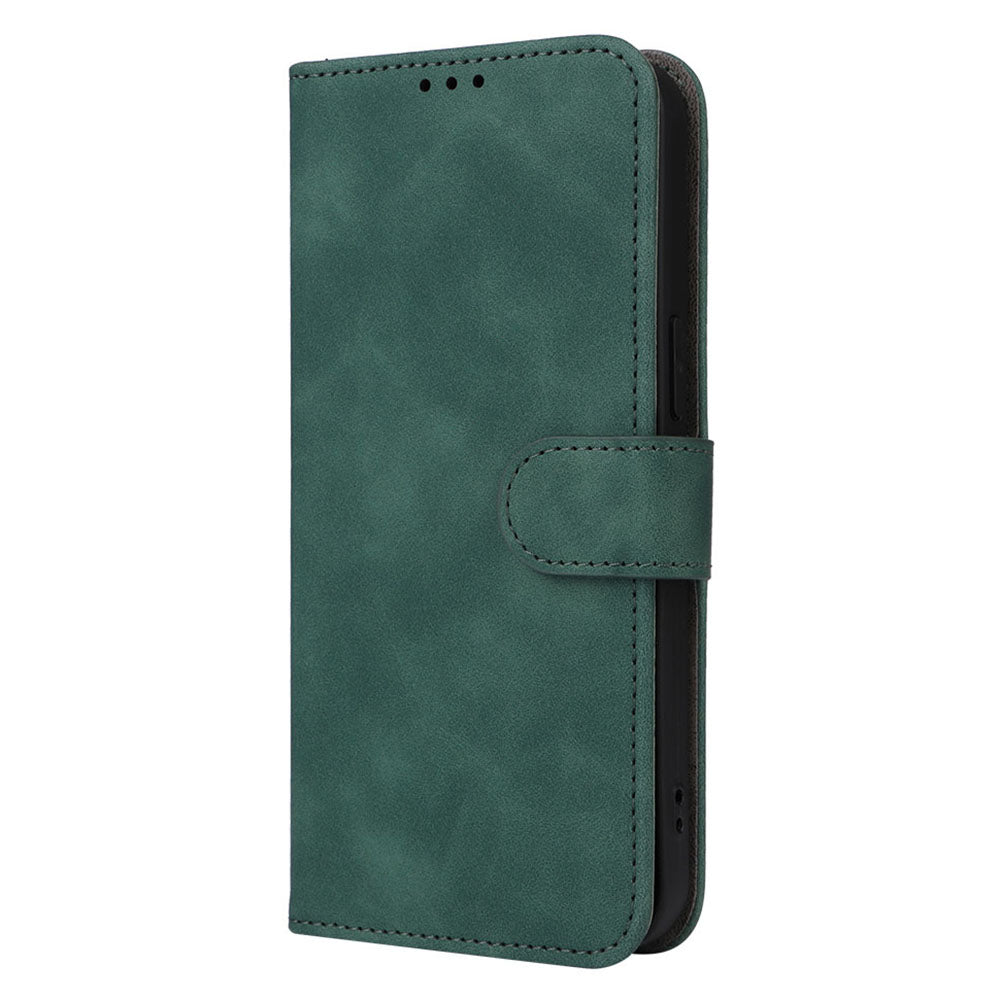 Wallet Phone Cover for iPhone 15 Pro , Skin-touch PU Leather Stand Cell Phone Case - Green