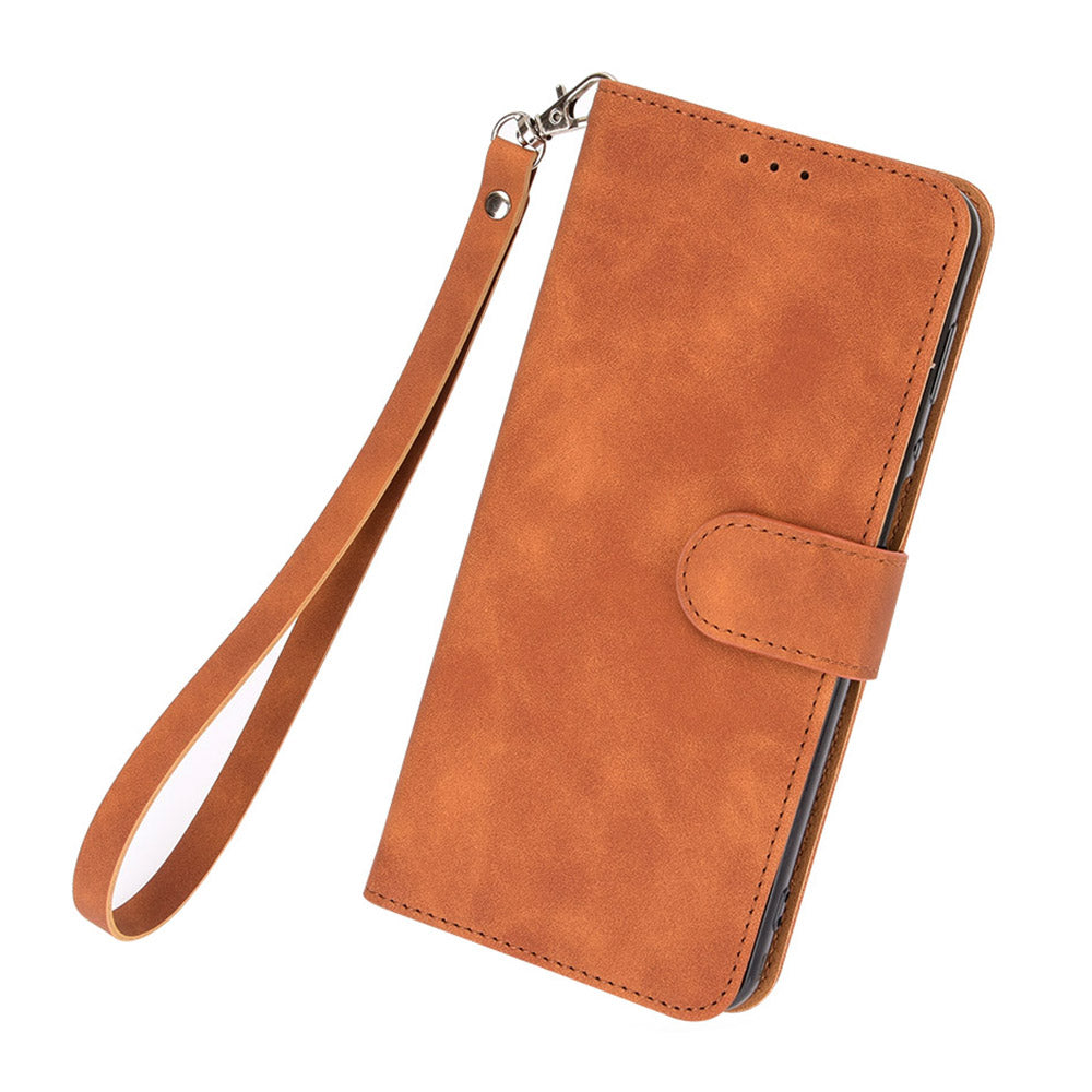 Wallet Phone Cover for iPhone 15 Pro , Skin-touch PU Leather Stand Cell Phone Case - Brown