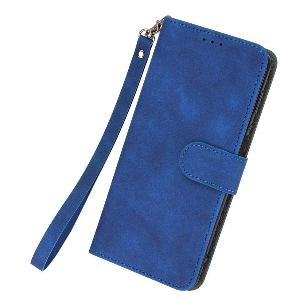 Wallet Phone Cover for iPhone 15 Pro , Skin-touch PU Leather Stand Cell Phone Case - Blue