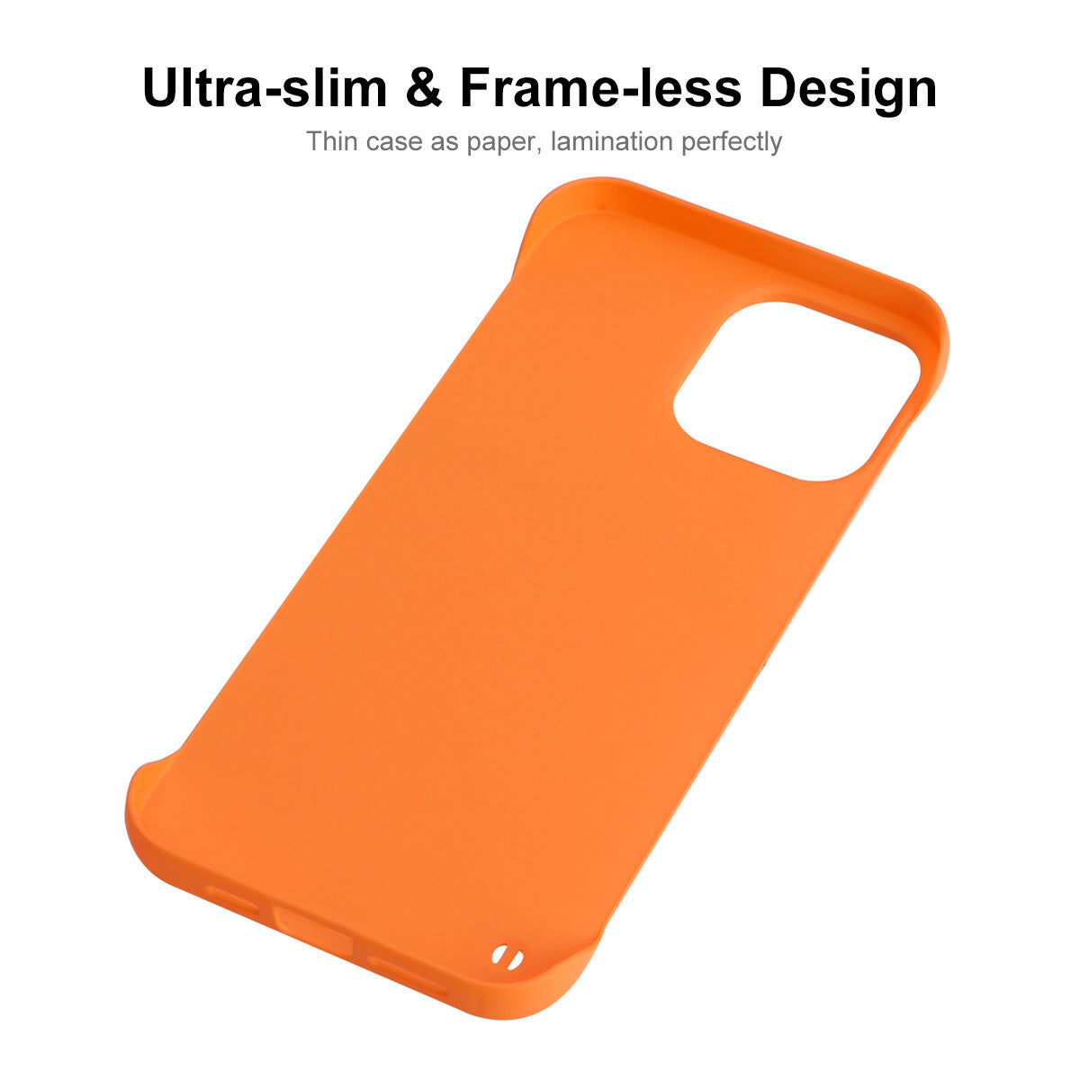 Uniqkart For iPhone 15 Pro Max Rubberized Matte Hard PC Phone Case Frameless Back Cover - Orange