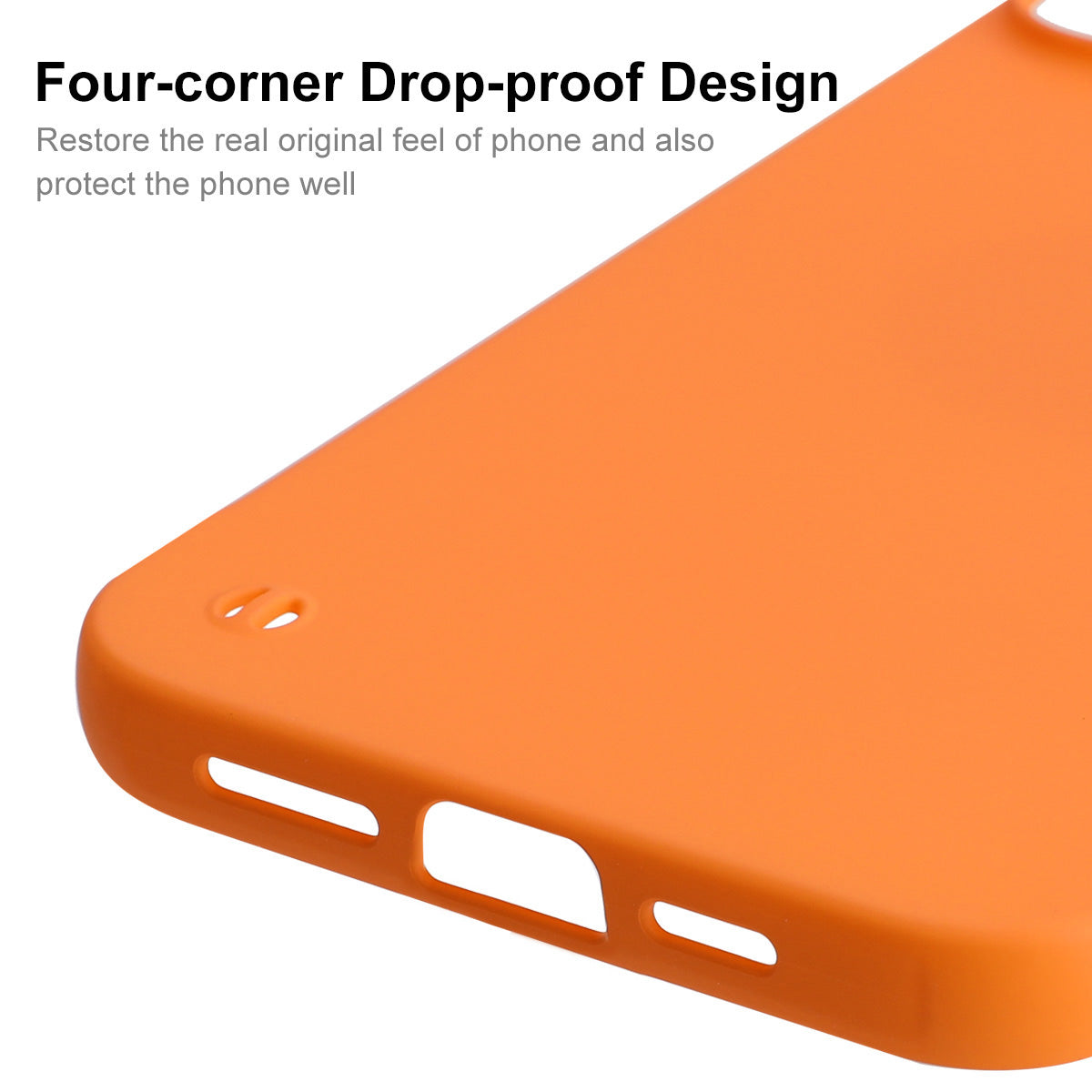 Uniqkart Phone Case for iPhone 15 , Anti-drop Rubberized Matte Hard PC Frameless Back Cover - Orange