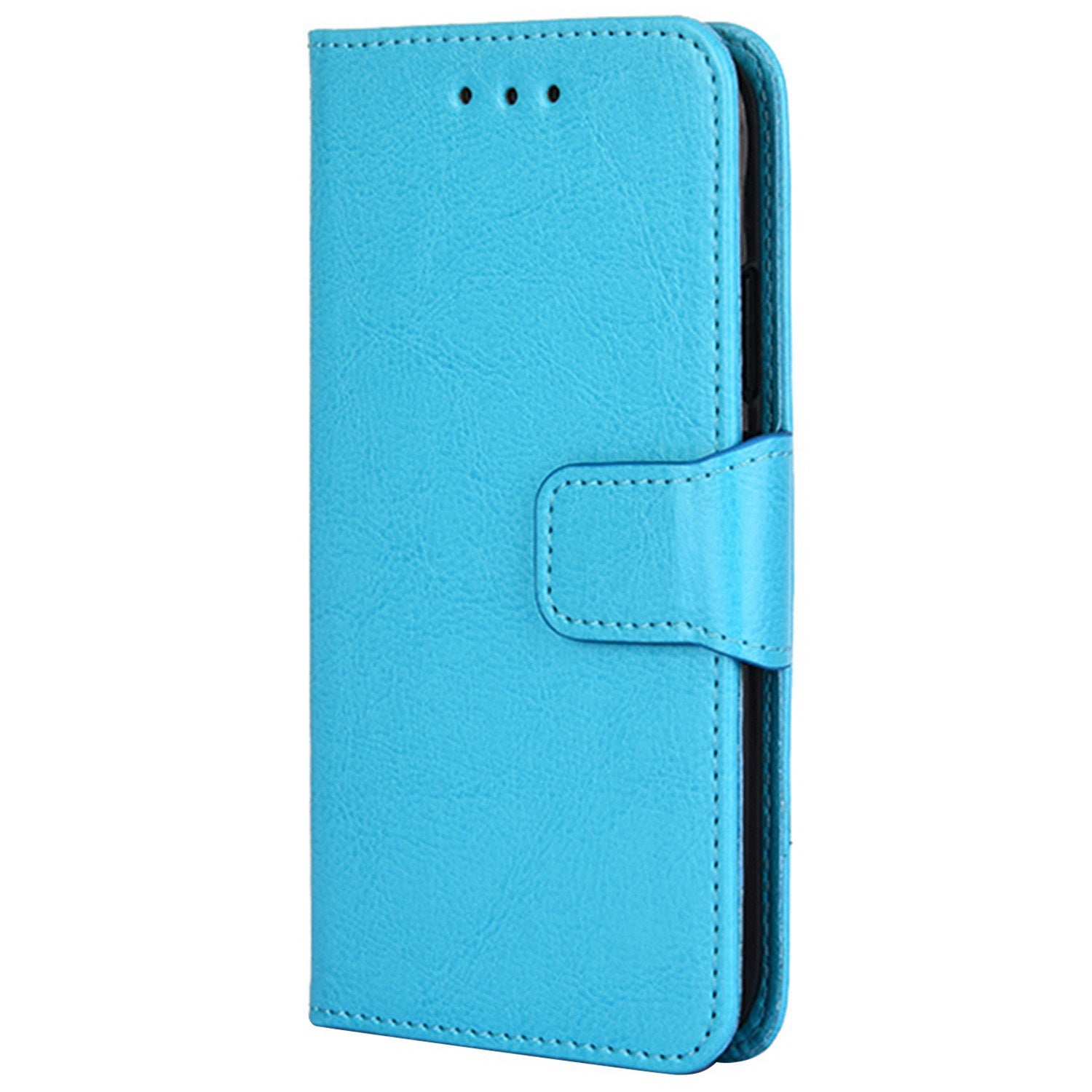 Wallet Phone Cover for iPhone 15 Plus , Textured PU Leather Stand Phone Case - Baby Blue