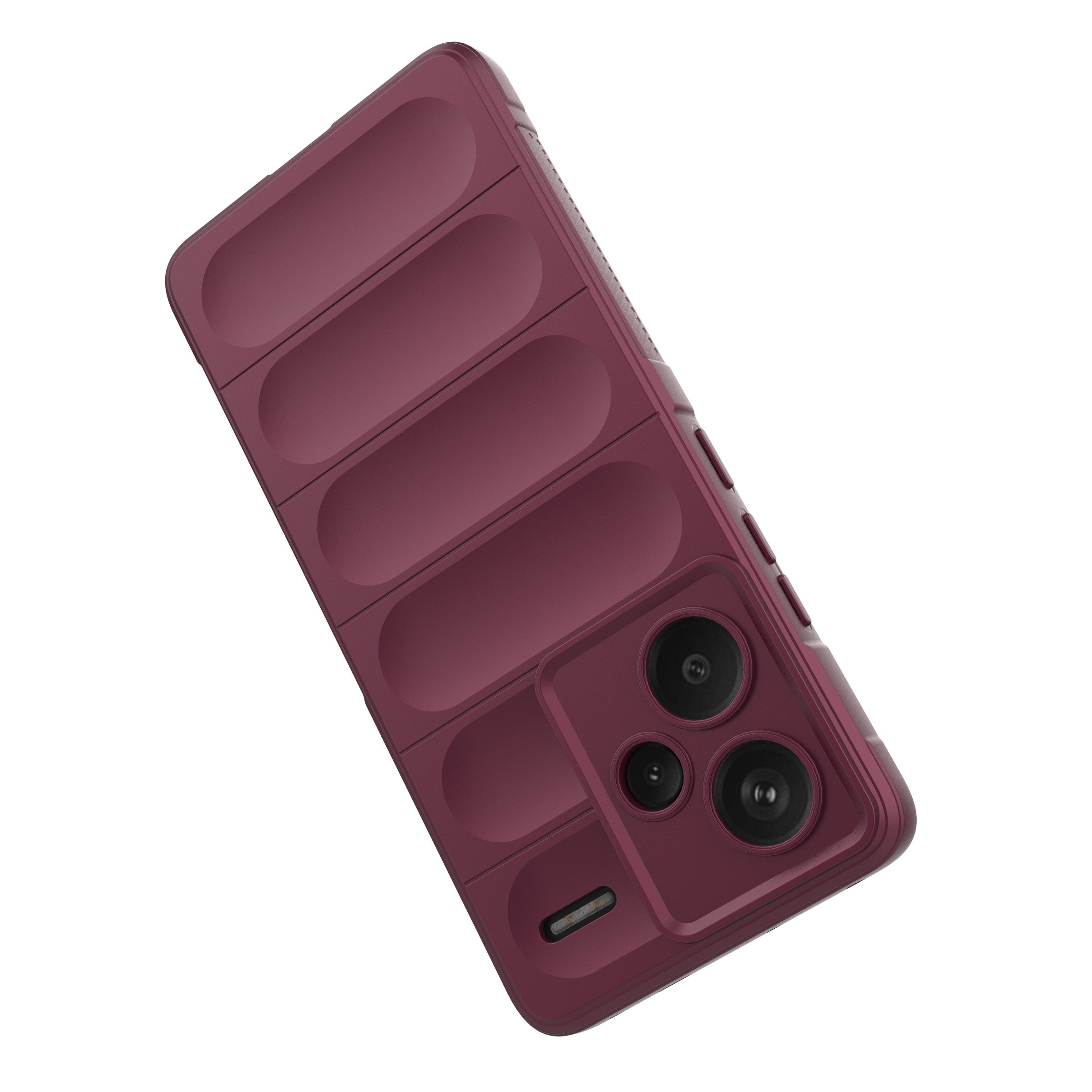 For Xiaomi Redmi Note 13 Pro+ 5G Case Anti-scratch TPU Rugged Phone Cover - Wine Red