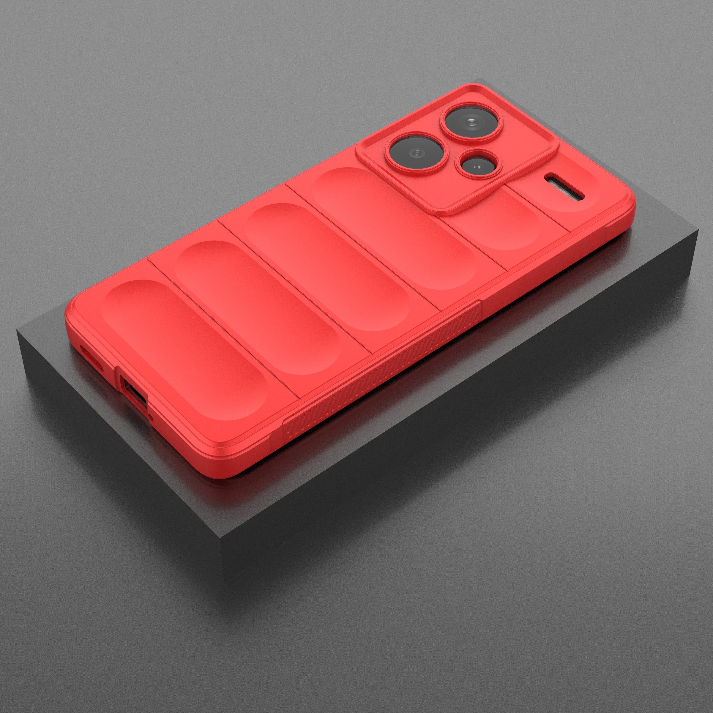 For Xiaomi Redmi Note 13 Pro+ 5G Case Anti-scratch TPU Rugged Phone Cover - Red