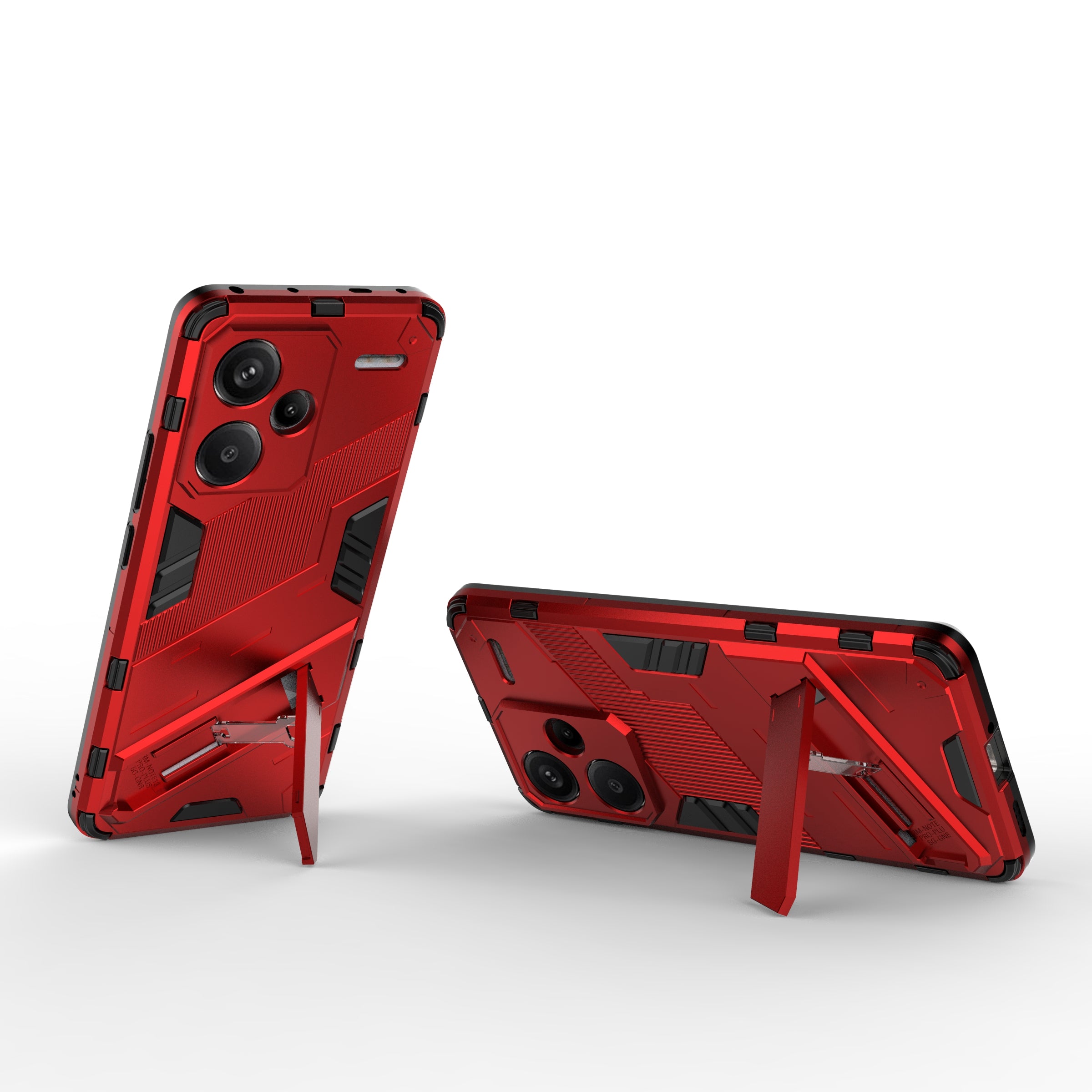 For Xiaomi Redmi Note 13 Pro+ 5G Case Anti-Scratch Kickstand PC+TPU Phone Cover - Red