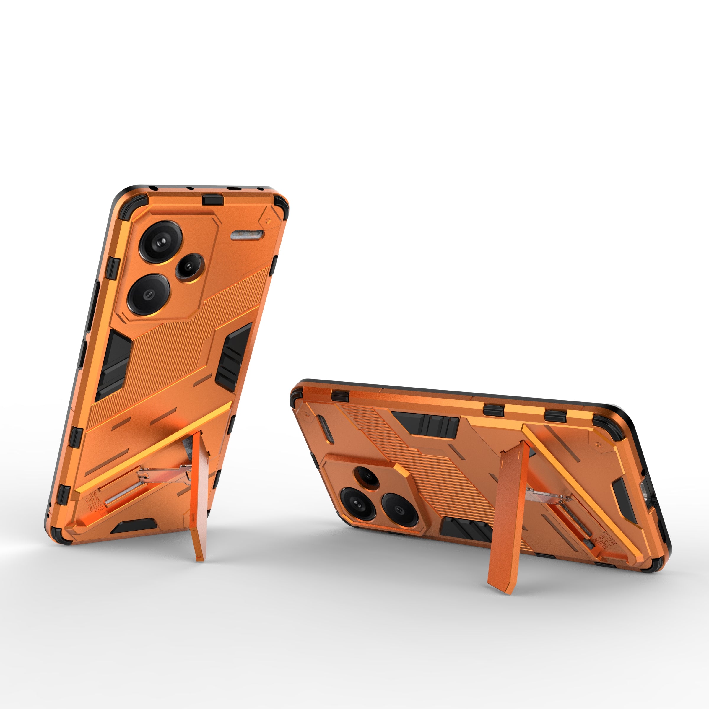 For Xiaomi Redmi Note 13 Pro+ 5G Case Anti-Scratch Kickstand PC+TPU Phone Cover - Orange