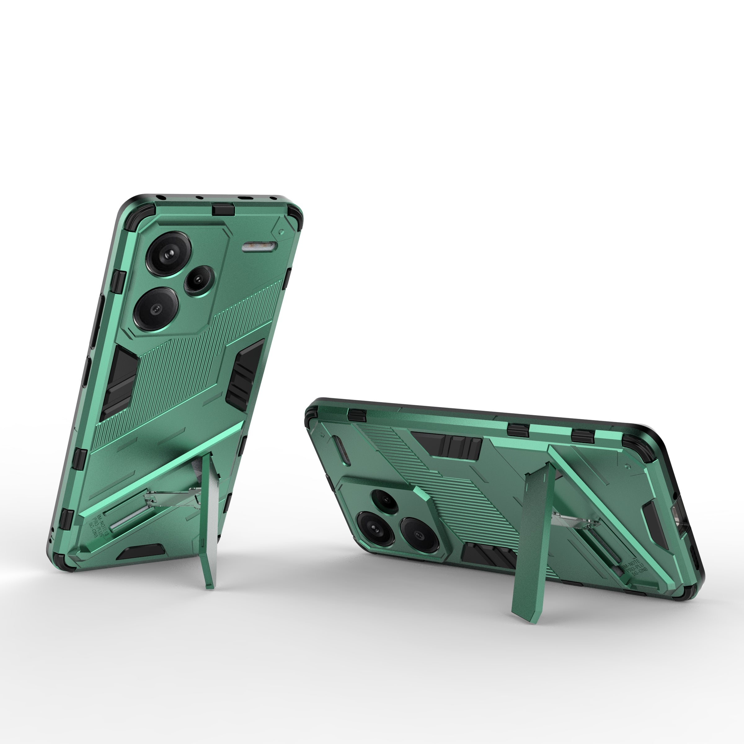 For Xiaomi Redmi Note 13 Pro+ 5G Case Anti-Scratch Kickstand PC+TPU Phone Cover - Green