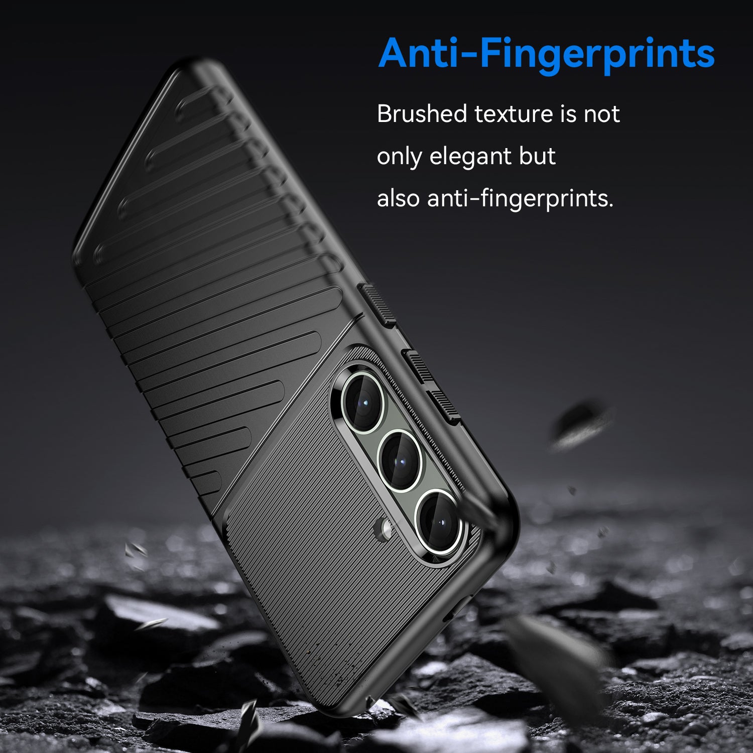 Thunder Series For Samsung Galaxy S24+ Cell Phone Cover Slim-Fit TPU Protective Shell Case - Black