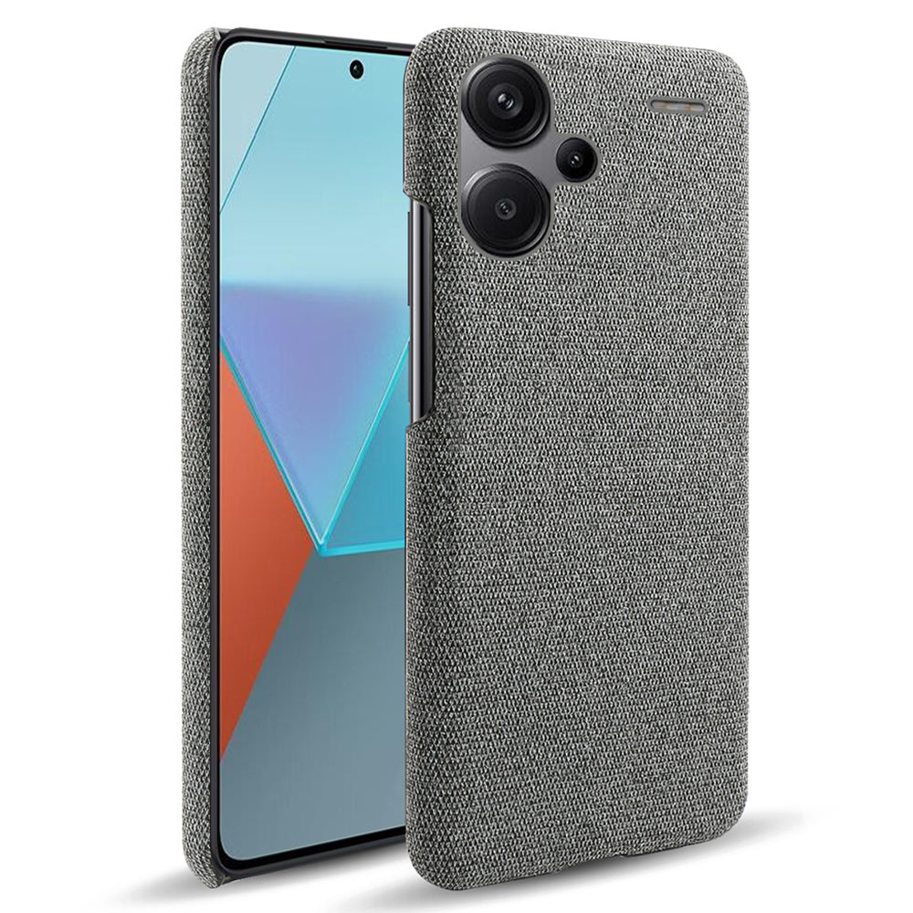 For Xiaomi Redmi Note 13 Pro+ 5G Slim-fit Case Smartphone Cover Shockproof Cloth+PC Phone Shell - Grey