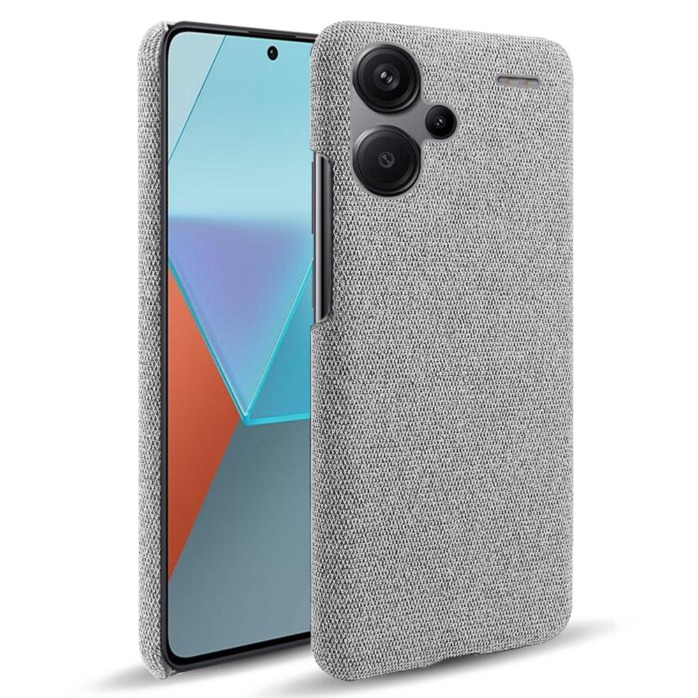 For Xiaomi Redmi Note 13 Pro+ 5G Slim-fit Case Smartphone Cover Shockproof Cloth+PC Phone Shell - Light Grey