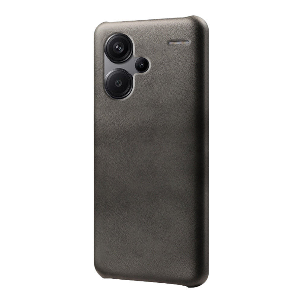 For Xiaomi Redmi Note 13 Pro+ 5G Case Calf Texture PC Cover Anti-Scratch Phone Shell - Black