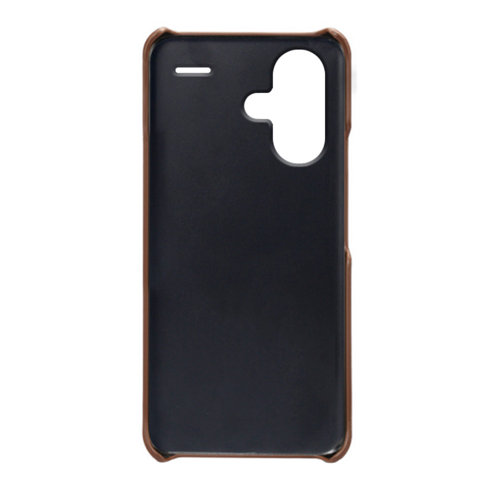 For Xiaomi Redmi Note 13 Pro+ 5G Case Calf Texture PC Cover Anti-Scratch Phone Shell - Brown