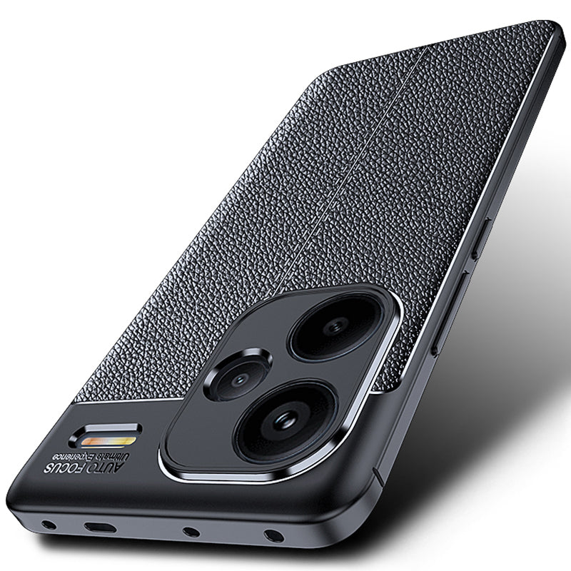 For Xiaomi Redmi Note 13 Pro+ Case Litchi Texture TPU Shockproof Shell Phone Cover - Black