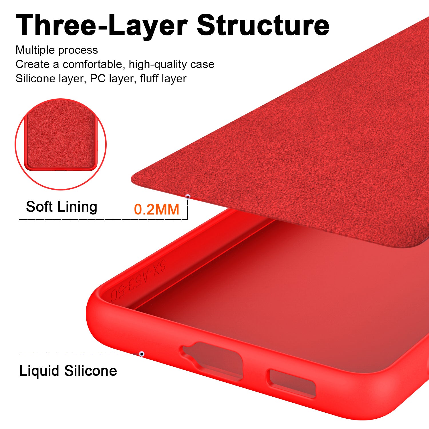 For Samsung Galaxy S24 Ultra Case Anti-Scratch Rubberized 2.2mm TPU Phone Shell - Red