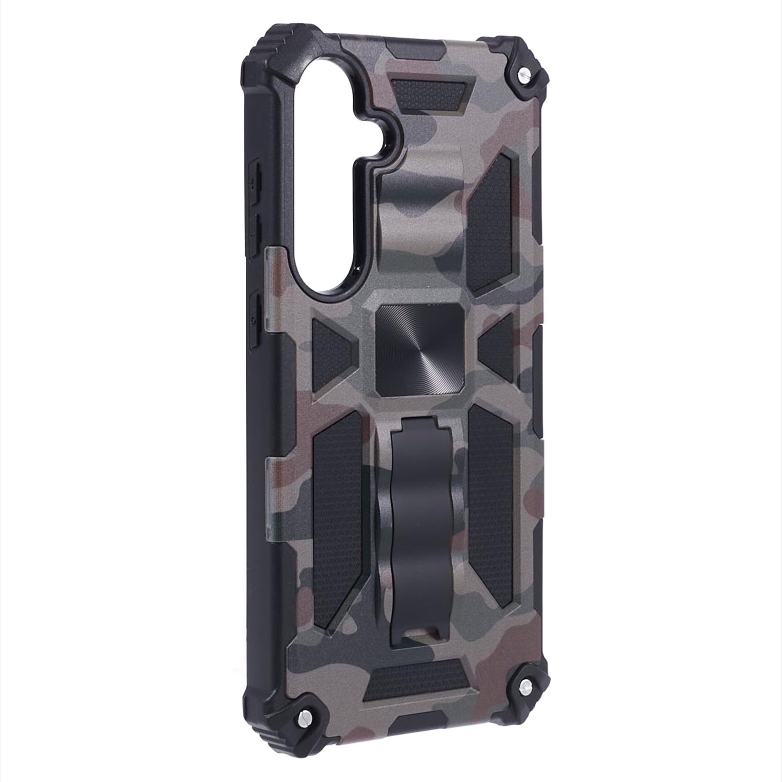 For Samsung Galaxy S24+ Case Camouflage Pattern Kickstand Protective Phone Cover - Army Green