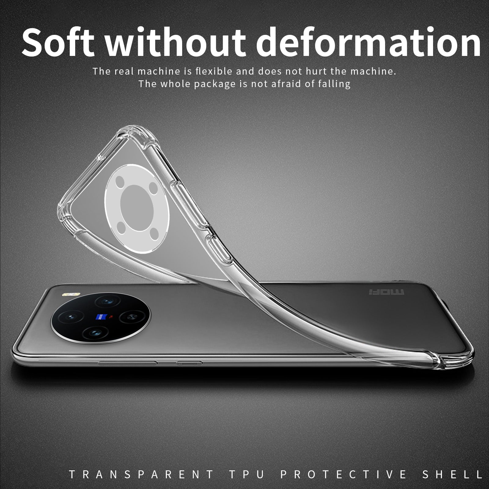 MOFI For vivo X100 5G Case Transparent Flexible TPU Protective Phone Cover