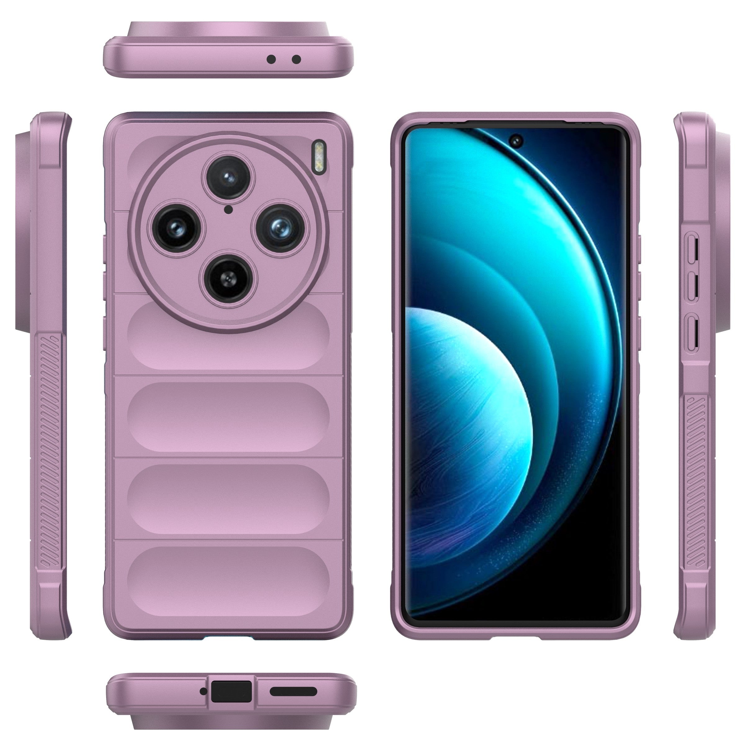 For vivo X100 Pro 5G Case Soft TPU Back Shell Rugged Cell Phone Protector Cover - Light Purple