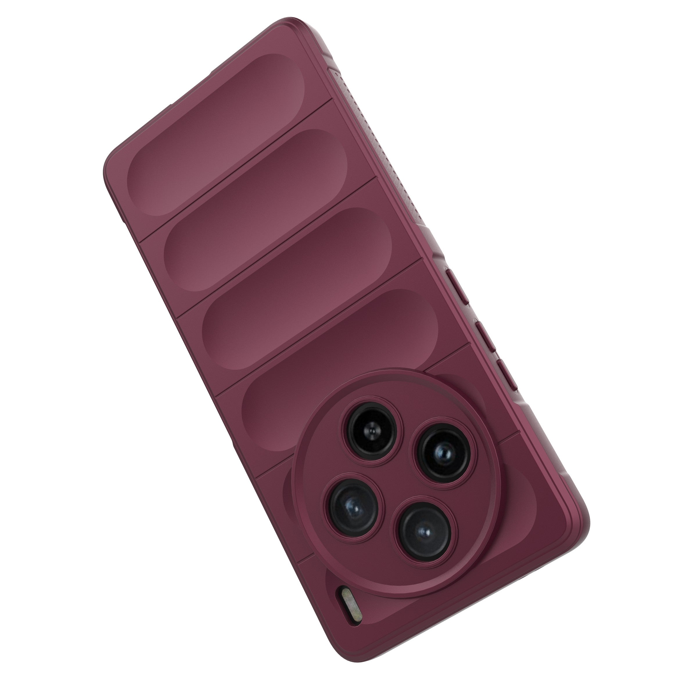 For vivo X100 5G Case Rugged Phone Protector Soft TPU Phone Back Shell Cover - Wine Red