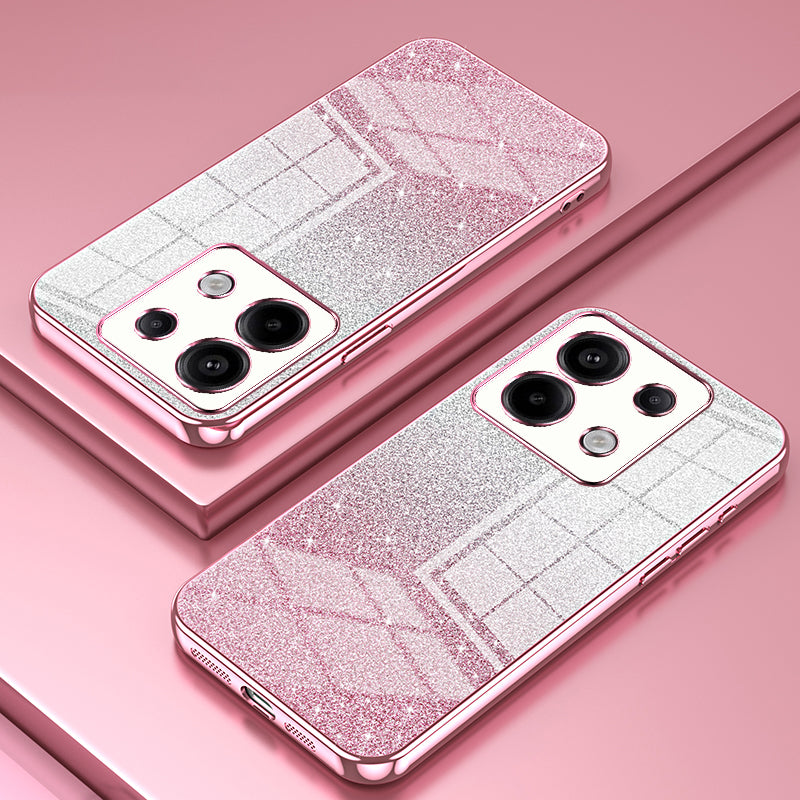 For Xiaomi Redmi Note 13 Pro 5G / Poco X6 5G Glitter Shell Precise Cutout TPU Cell Phone Case - Pink