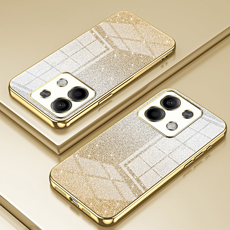 For Xiaomi Redmi Note 13 5G Glitter Design TPU Cover Precise Cutout Cell Phone Case - Gold
