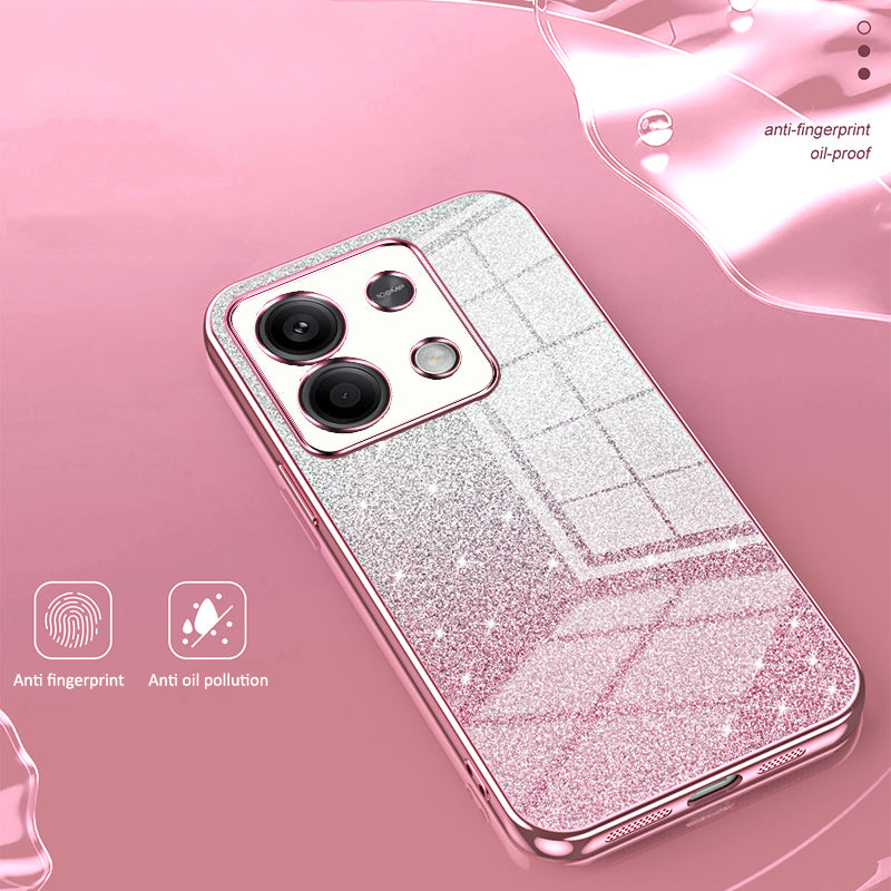 For Xiaomi Redmi Note 13 5G Glitter Design TPU Cover Precise Cutout Cell Phone Case - Gold