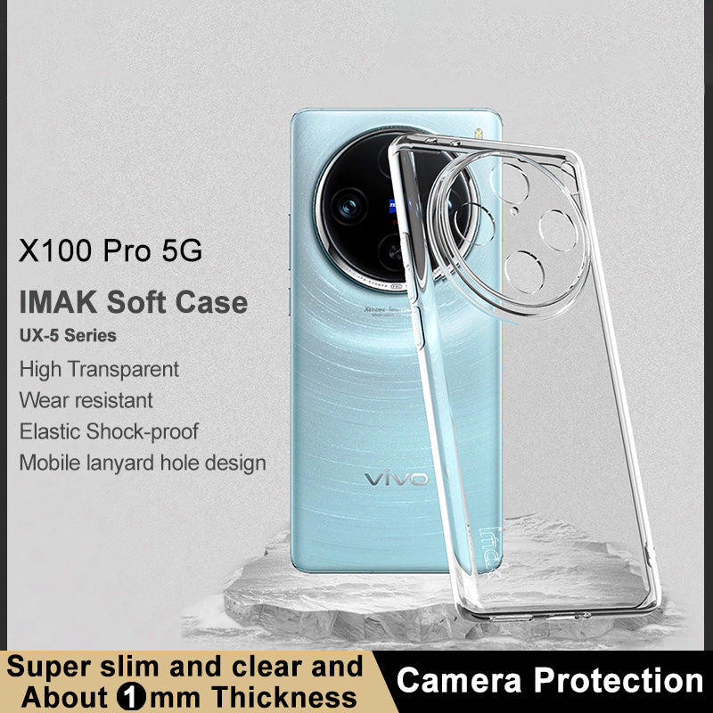 IMAK UX-5 Series for vivo X100 Pro 5G Dustproof Phone Case Clear Phone TPU Cover (Slim Style)