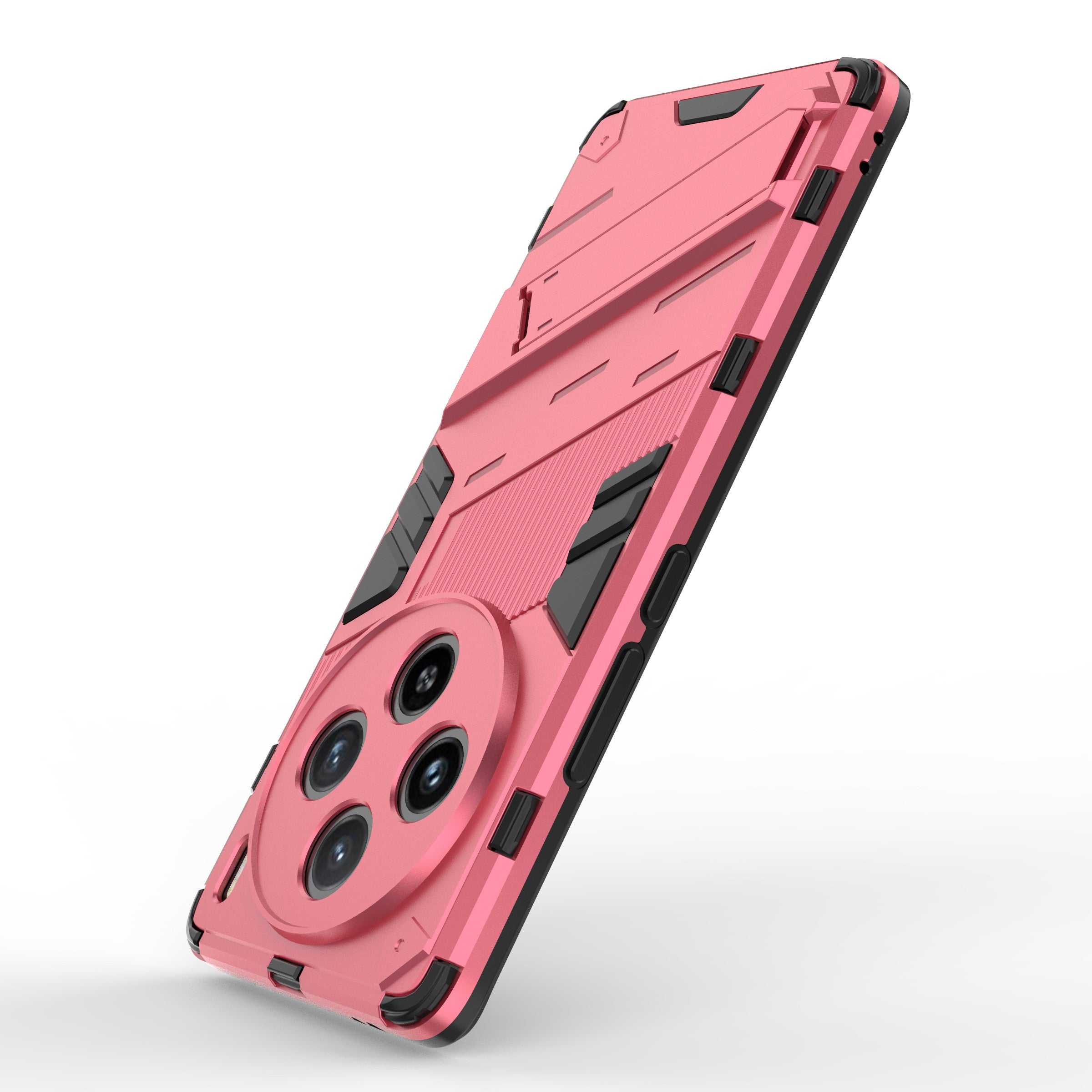 For vivo X100 5G Kickstand Cover PC+TPU Shockproof Protective Case - Rose
