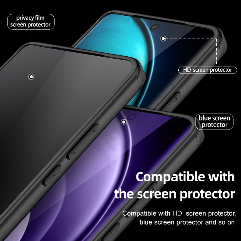 For vivo X100 Pro 5G Protective Case Hard PC+Soft TPU Shell Cover - Matte Black