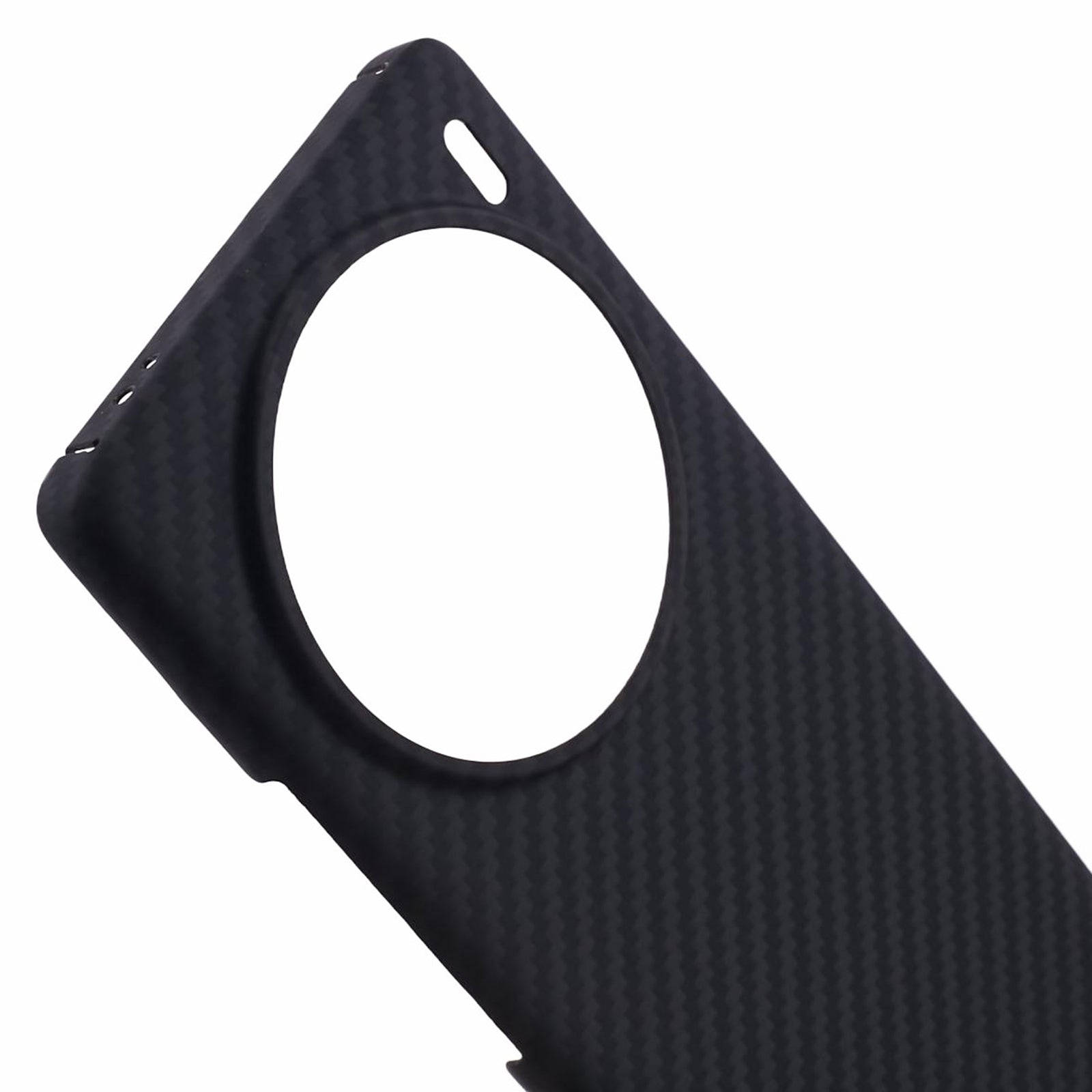 For vivo X100 5G Case 1500D Coarse Texture Aramid Fiber Back Cover with Big Lens Cutout - Black