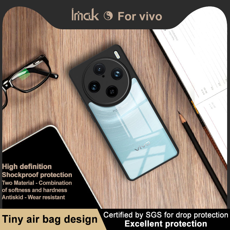 IMAK UX-9A Series for vivo X100 Pro 5G Case Clear Scratch-resistant PC+TPU Smart Phone Shell