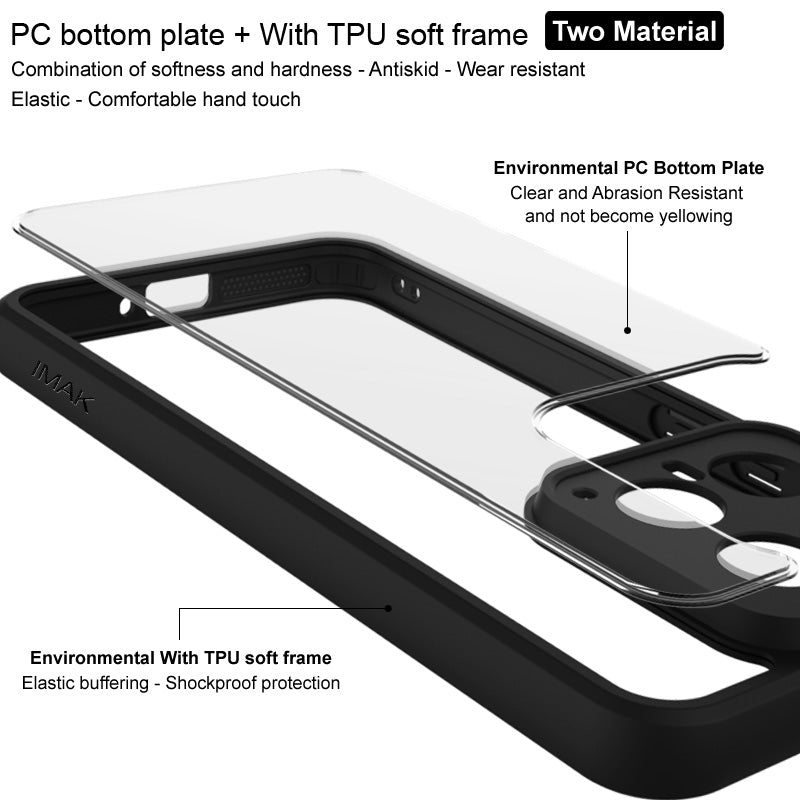 IMAK UX-9A Series for vivo X100 Pro 5G Case Clear Scratch-resistant PC+TPU Smart Phone Shell