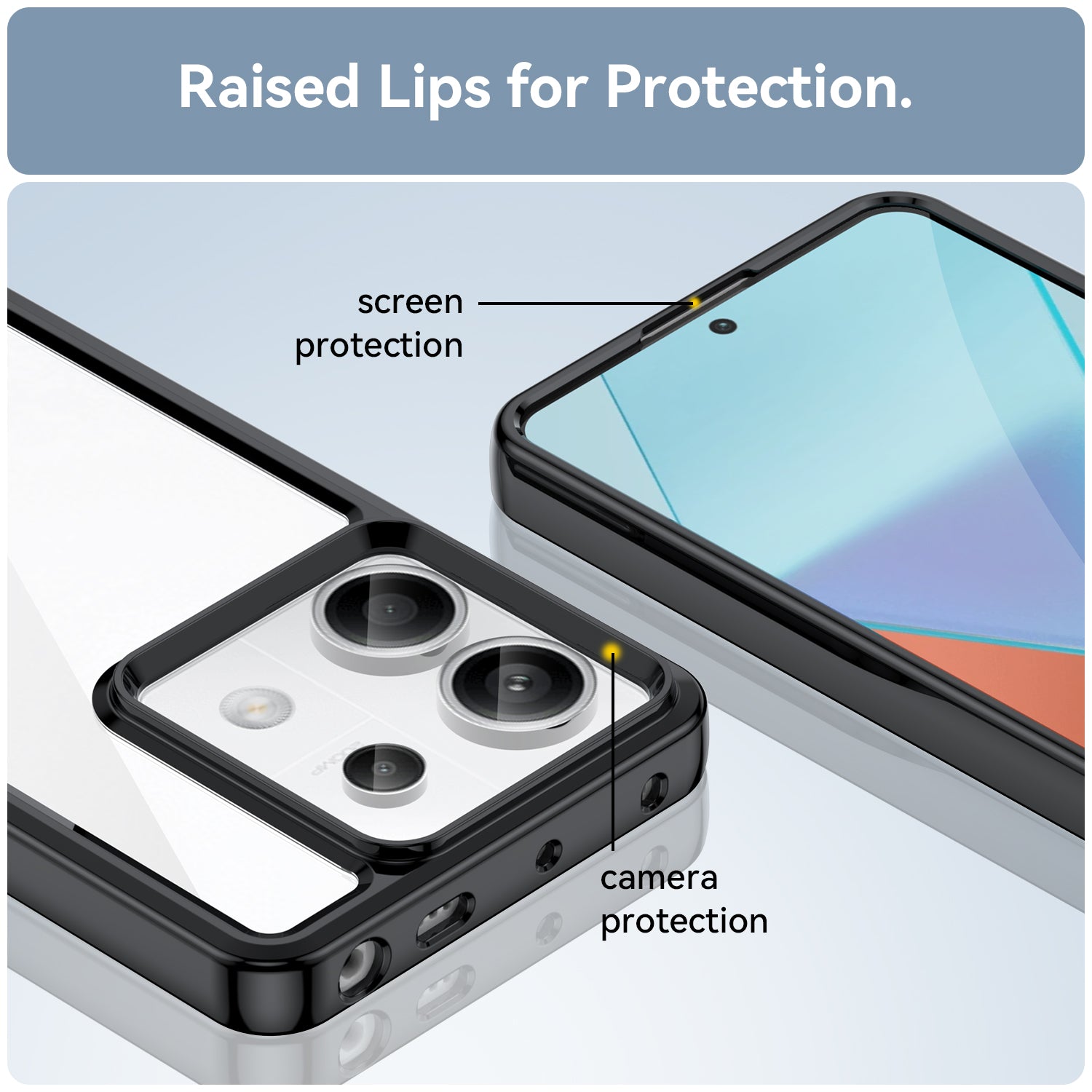 For Xiaomi Redmi Note 13 Pro 5G / Poco X6 5G Phone Case TPU+Acrylic Protective Cover - Black