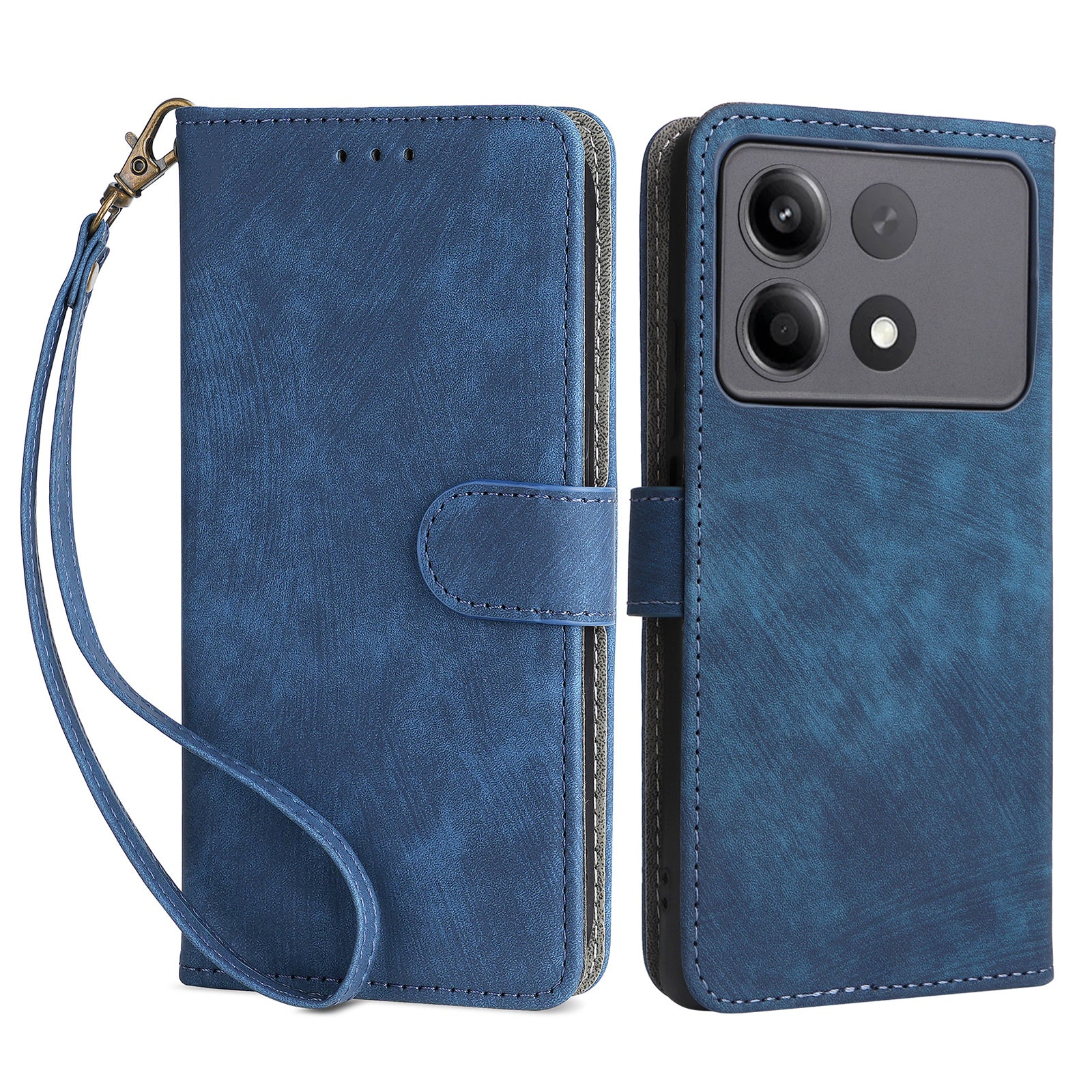 For Xiaomi Redmi Note 13R Pro 5G Case RFID Blocking Wallet PU Leather+TPU Phone Cover - Blue