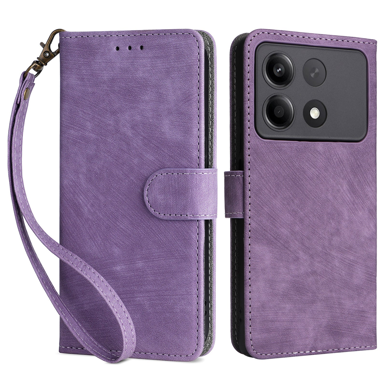 For Xiaomi Redmi Note 13R Pro 5G Case RFID Blocking Wallet PU Leather+TPU Phone Cover - Purple