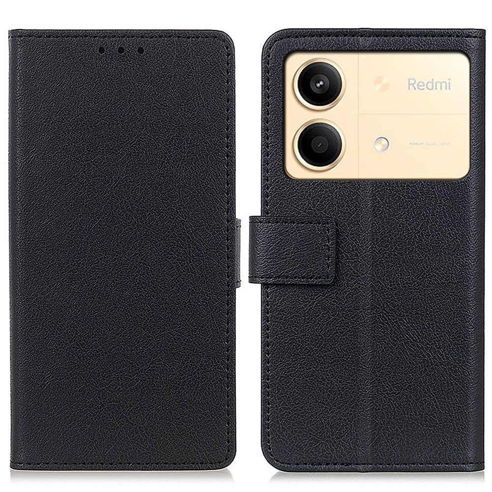 For Xiaomi Redmi Note 13R Pro 5G Case Wallet Stand Drop Protection Phone Cover - Black