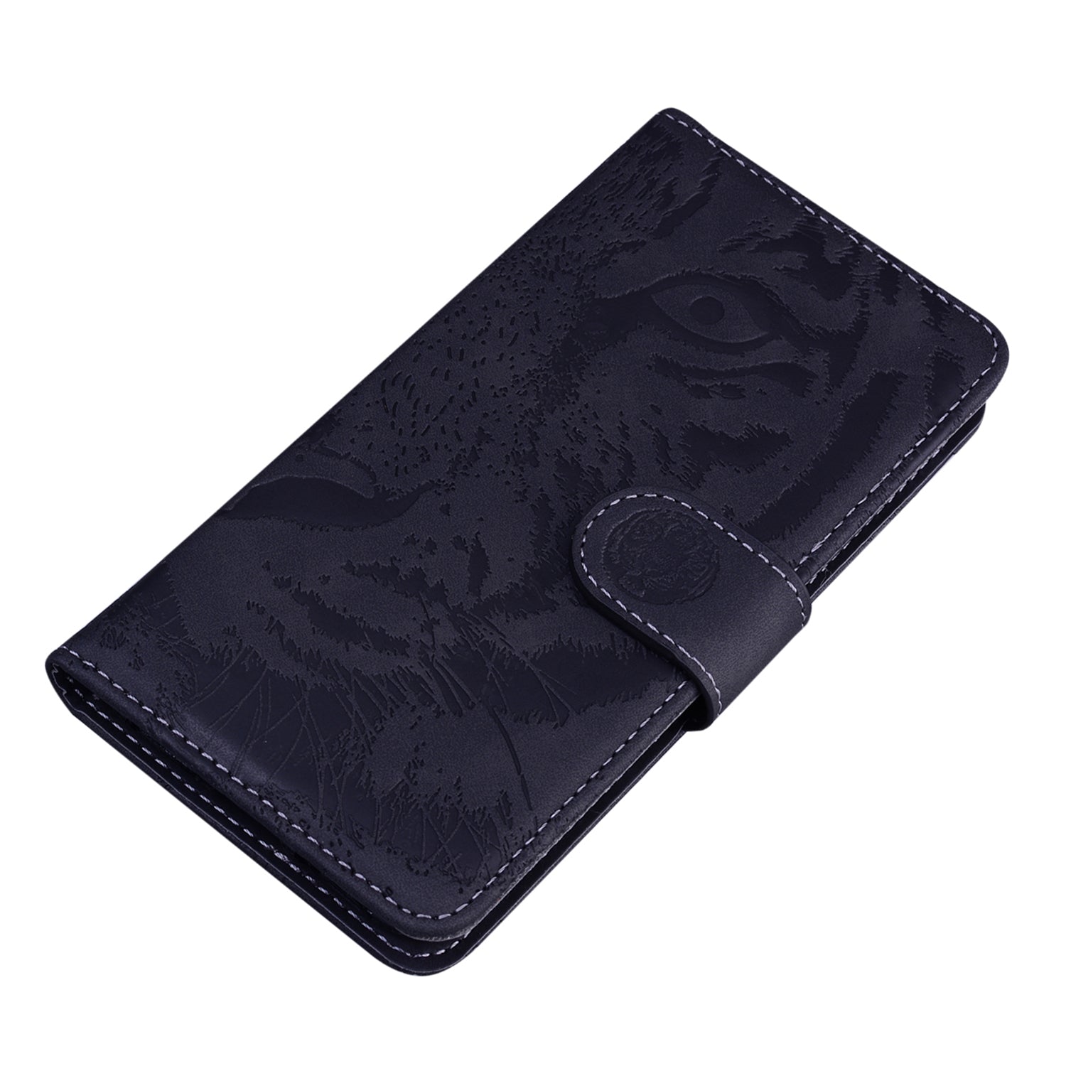 For Xiaomi Redmi Note 13 Pro+ 5G Wallet Case Tiger Pattern Leather Stand Feature Flip Phone Cover - Black
