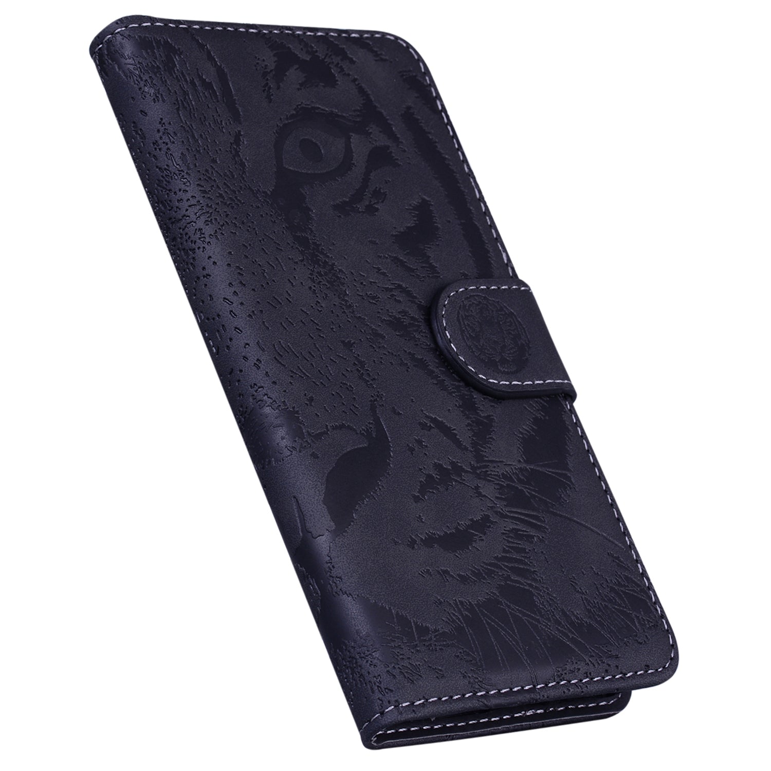 For Xiaomi Redmi Note 13 Pro+ 5G Wallet Case Tiger Pattern Leather Stand Feature Flip Phone Cover - Black