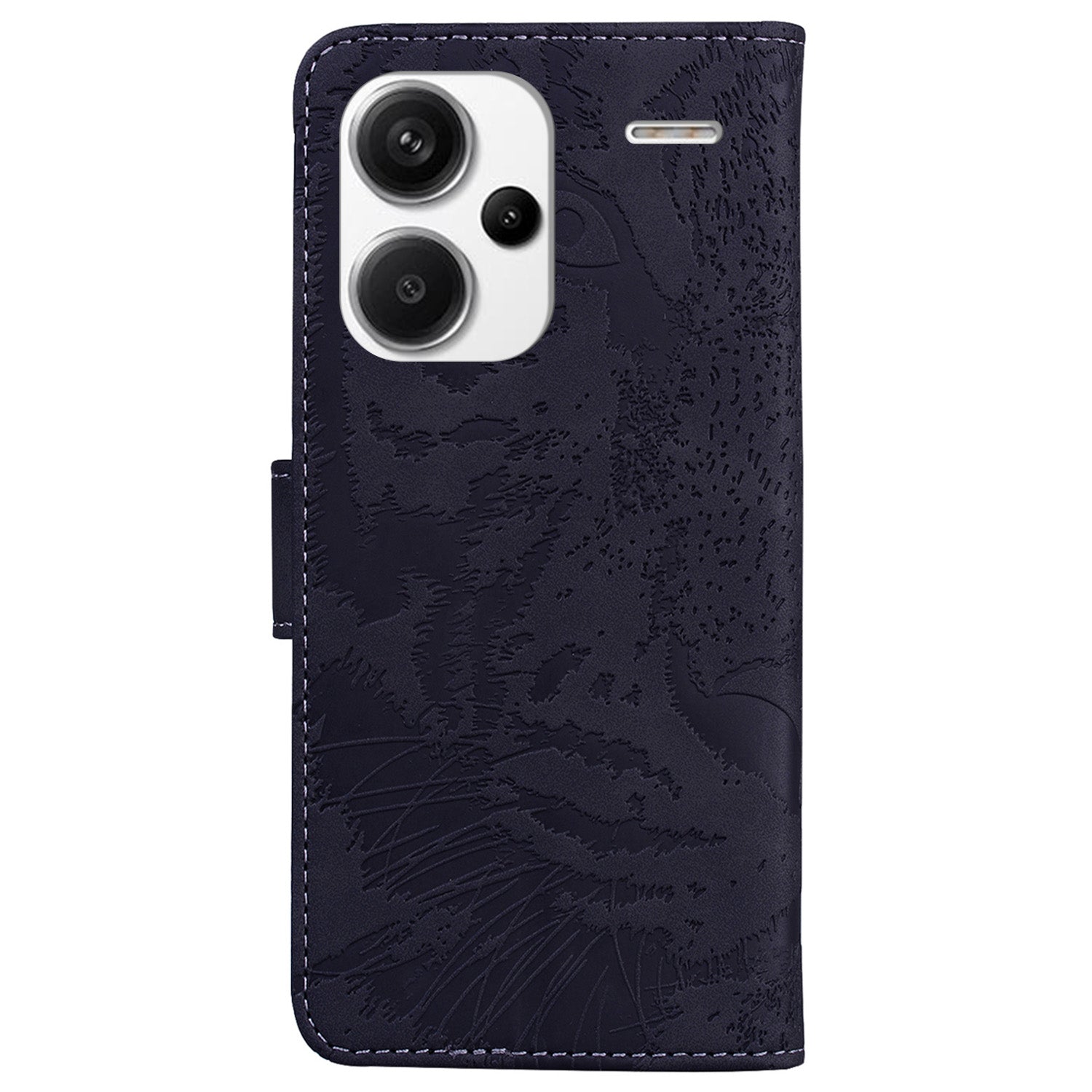 For Xiaomi Redmi Note 13 Pro+ 5G Wallet Case Tiger Pattern Leather Stand Feature Flip Phone Cover - Black