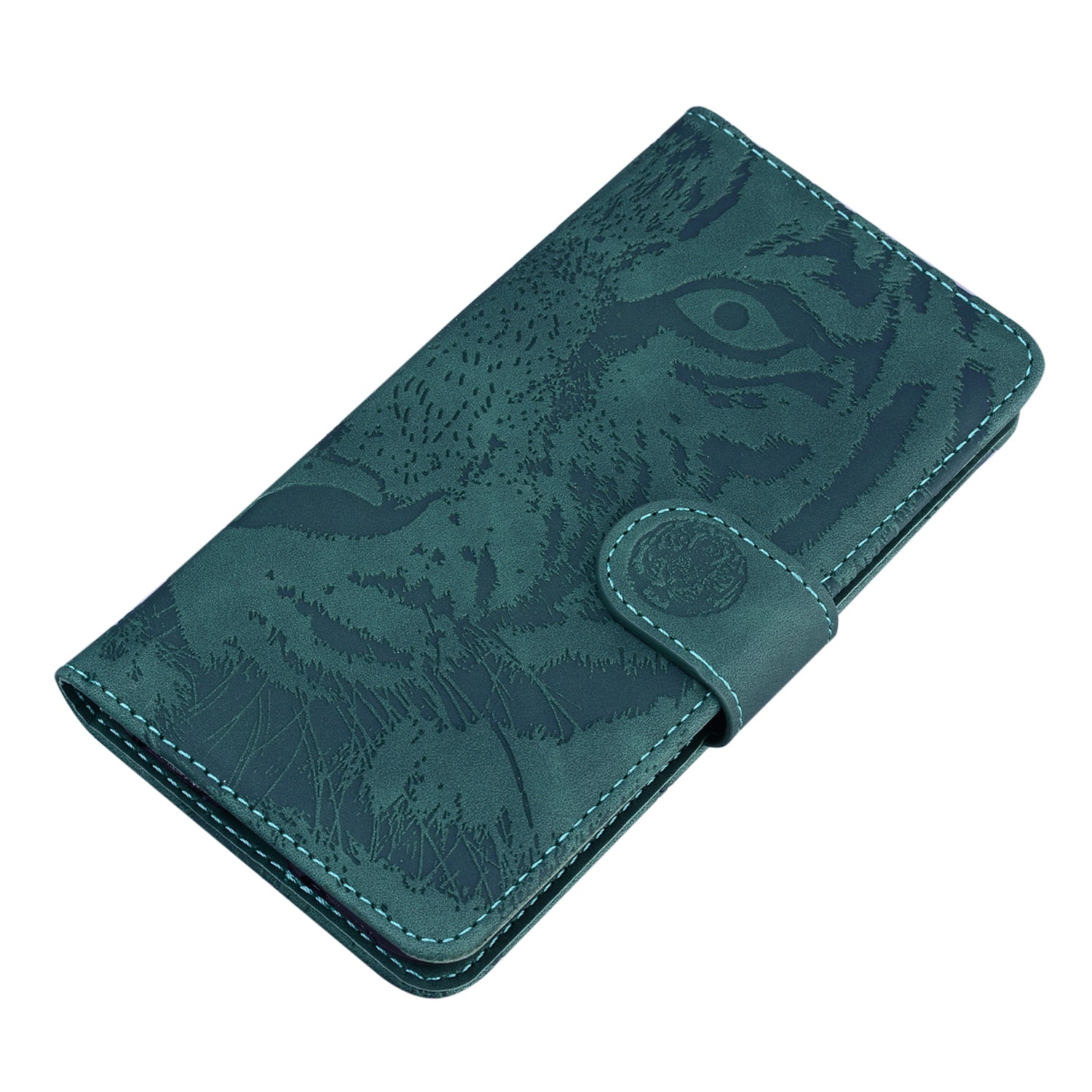 For Xiaomi Redmi Note 13 Pro+ 5G Wallet Case Tiger Pattern Leather Stand Feature Flip Phone Cover - Green