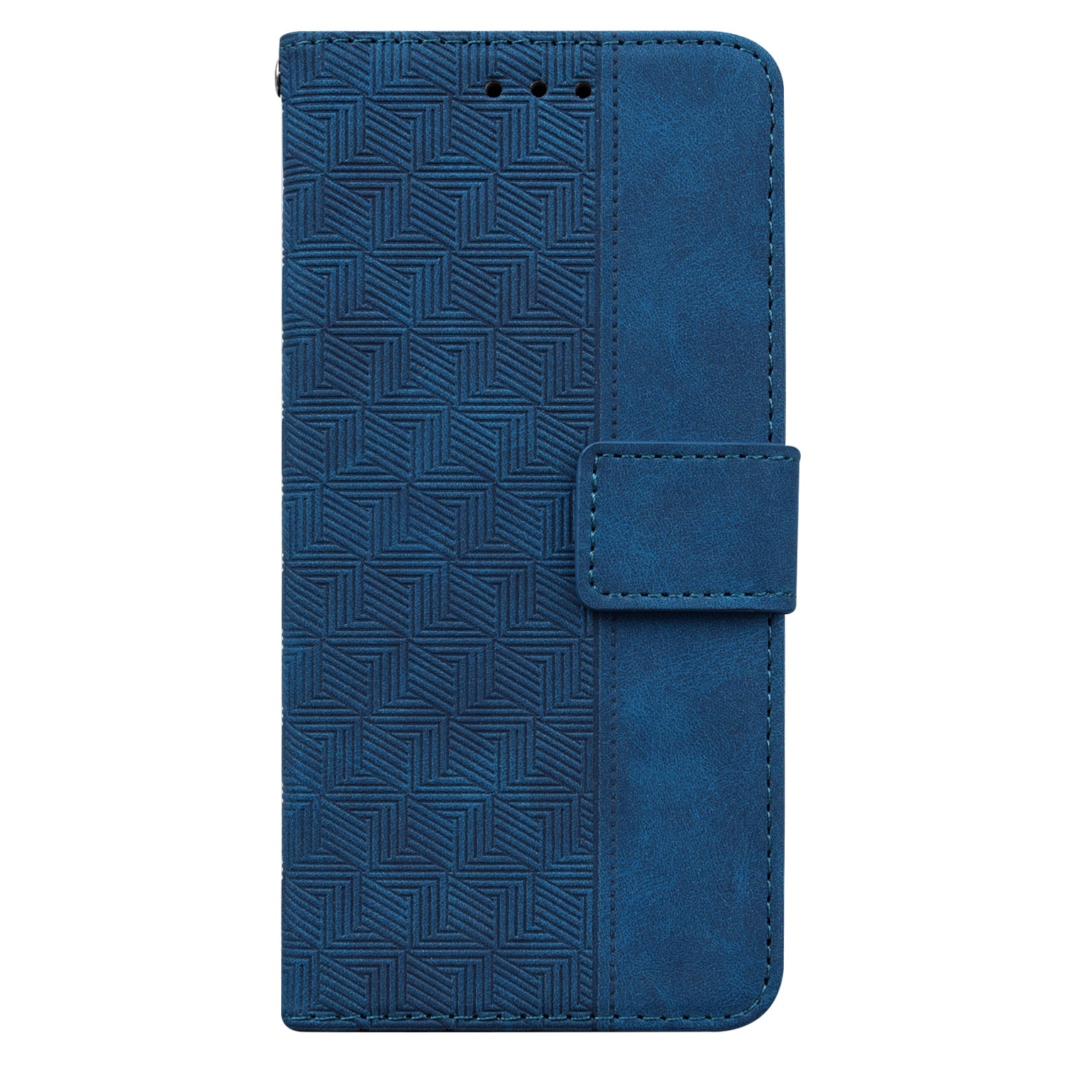 For Xiaomi Redmi Note 13 Pro+ 5G Wallet Case Geometry Pattern PU Leather Phone Cover - Blue