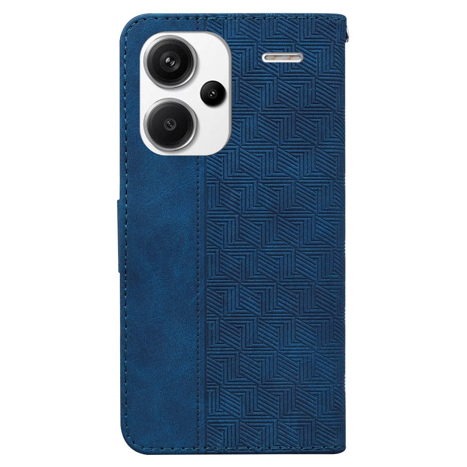 For Xiaomi Redmi Note 13 Pro+ 5G Wallet Case Geometry Pattern PU Leather Phone Cover - Blue