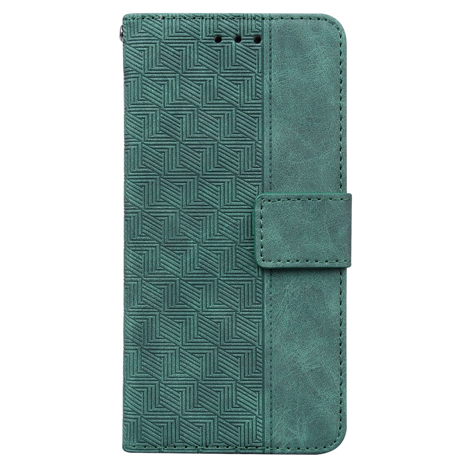 For Xiaomi Redmi Note 13 Pro+ 5G Wallet Case Geometry Pattern PU Leather Phone Cover - Green