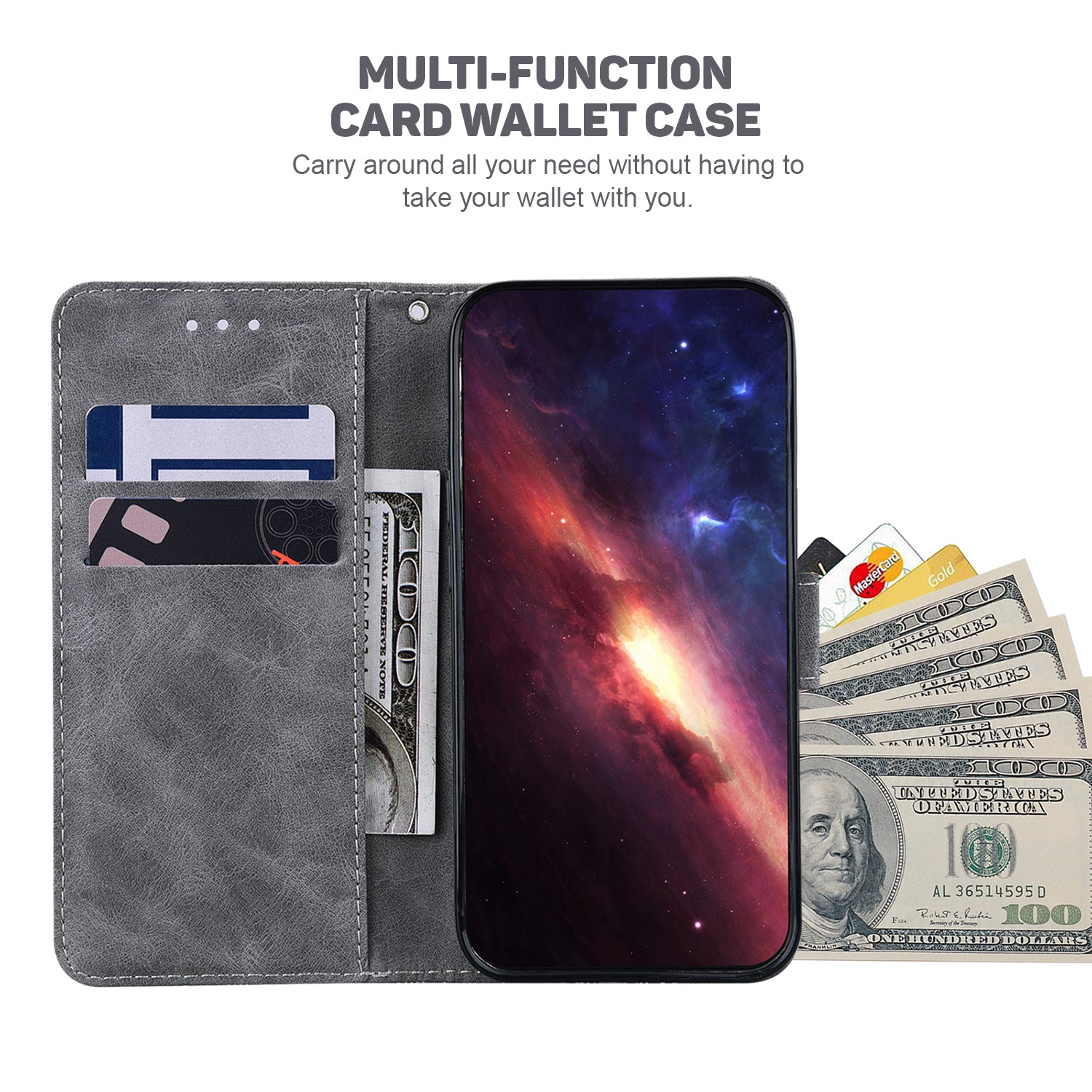 For Xiaomi Redmi Note 13 Pro+ 5G Wallet Case Geometry Pattern PU Leather Phone Cover - Grey