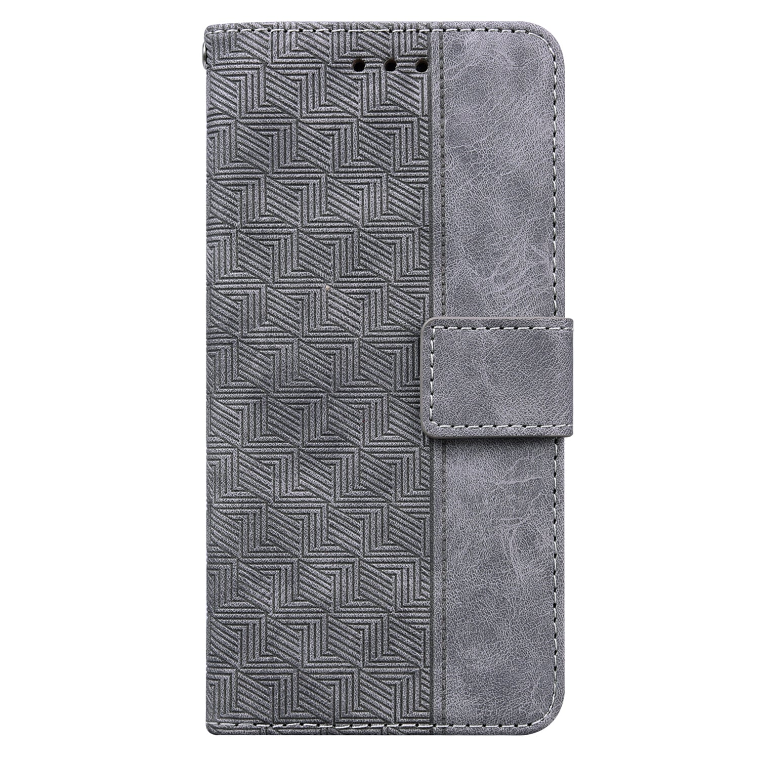 For Xiaomi Redmi Note 13 Pro+ 5G Wallet Case Geometry Pattern PU Leather Phone Cover - Grey